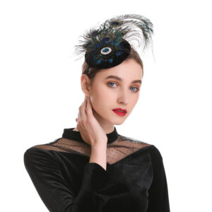 Bibi fascinator luxe plume de paon
